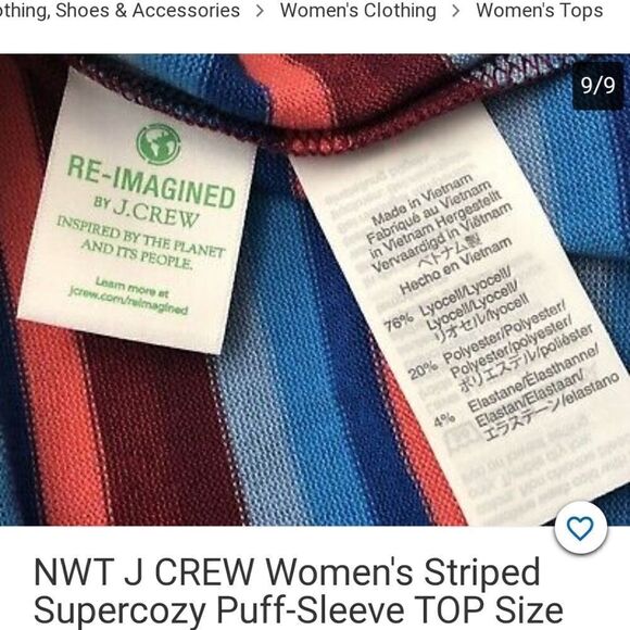 NWT J CREW STRIPED TOP - Picture 4 of 7